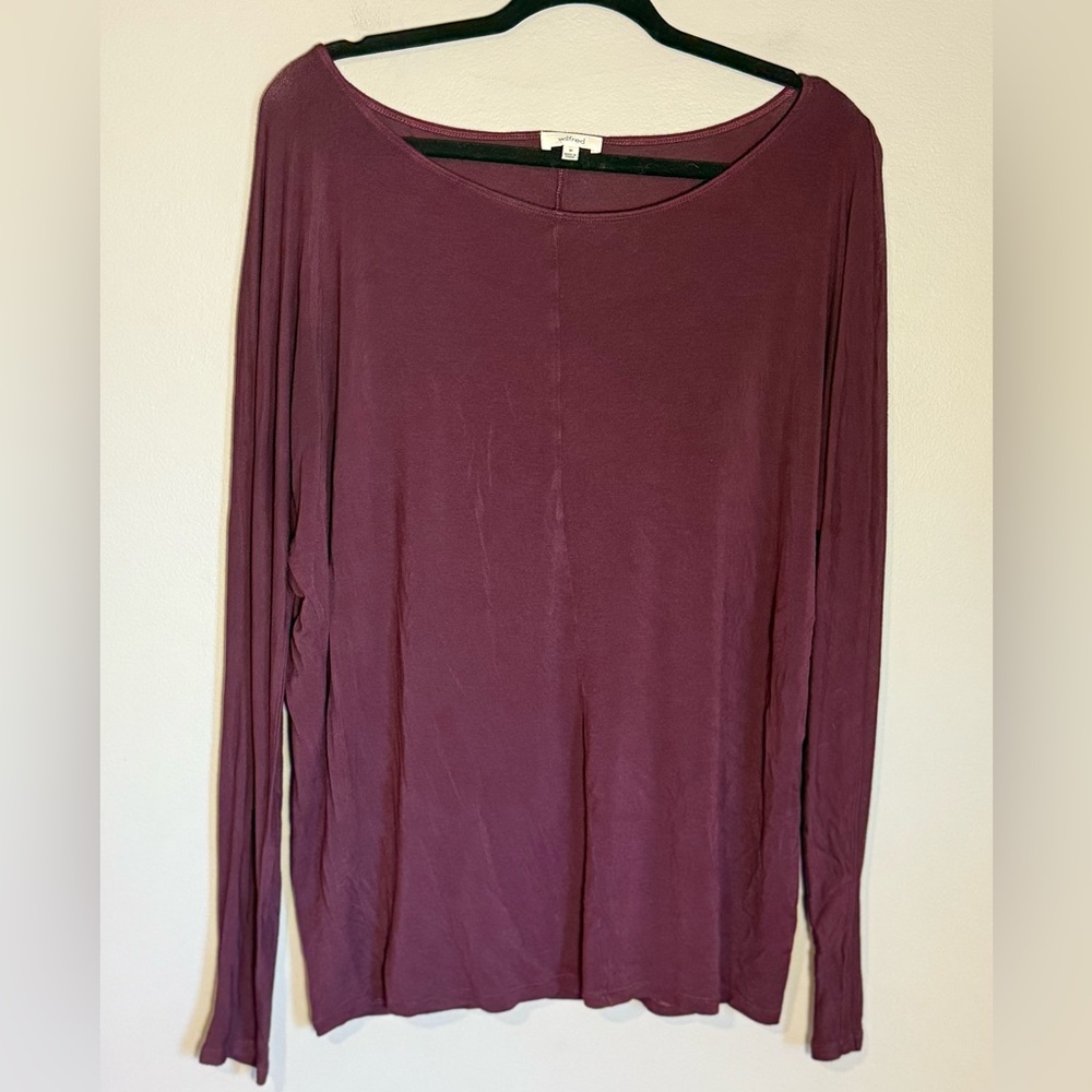 Wilfred Long Sleeve Top in Deep Plum (Size M)